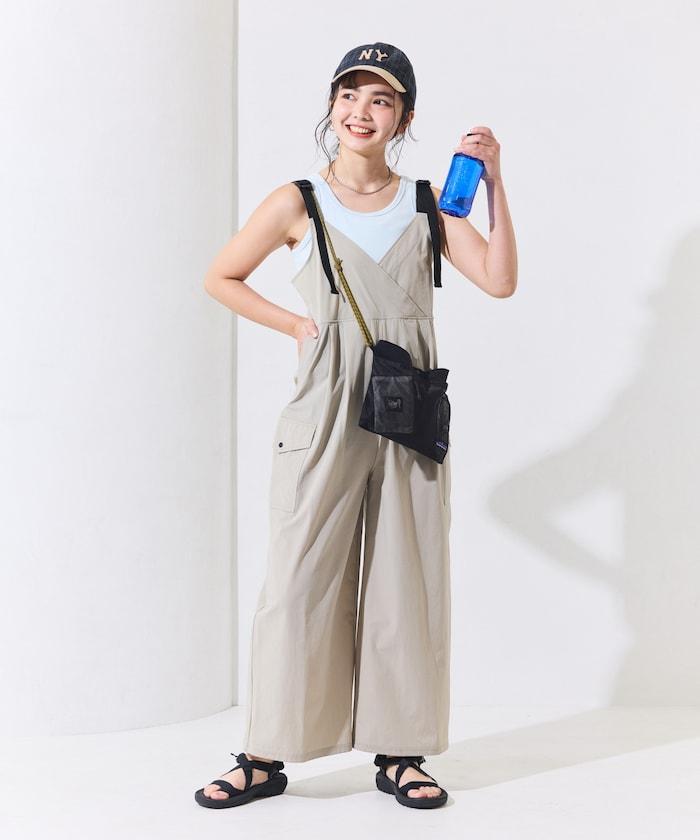 防紫外線 裹身設計 闊腿連體褲