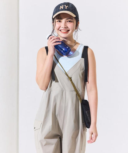 防紫外線 裹身設計 闊腿連體褲