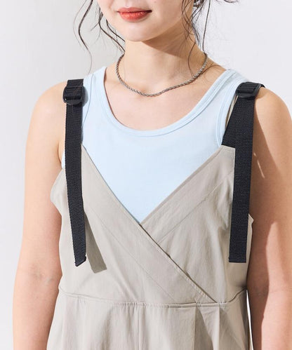 防紫外線 裹身設計 闊腿連體褲