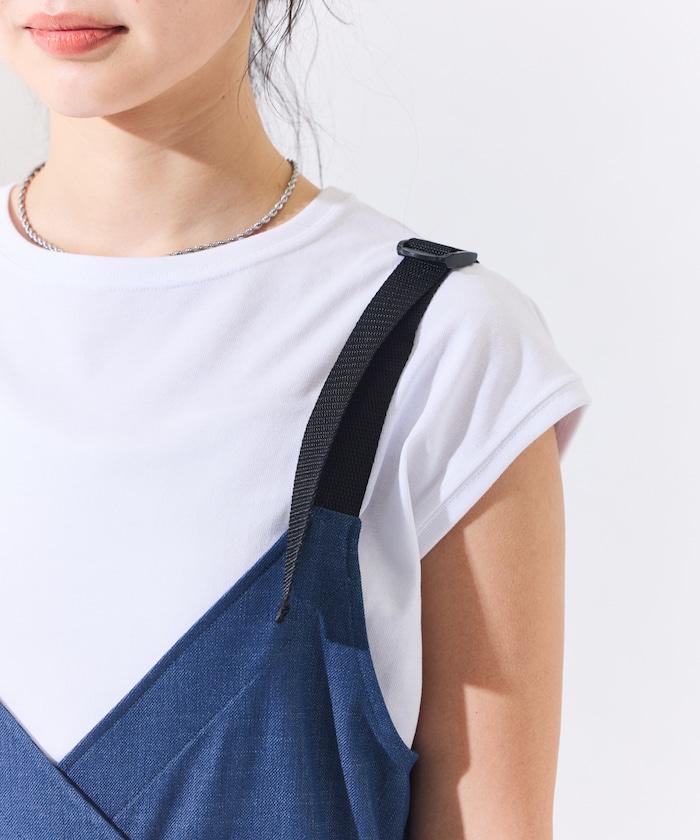 UV防曬 牛仔風 闊腿 揹帶褲