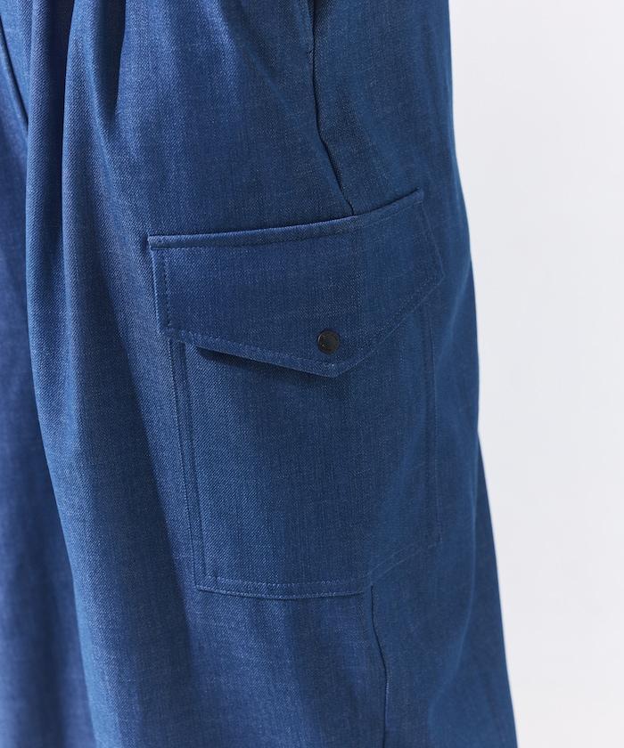 UV防曬 牛仔風 闊腿 揹帶褲