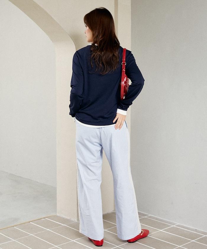 蕾絲線條設計 休閒褲