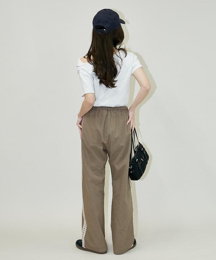 蕾絲線條設計 休閒褲