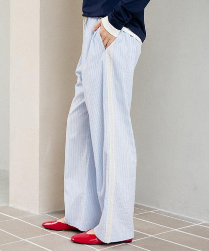 蕾絲線條設計 休閒褲