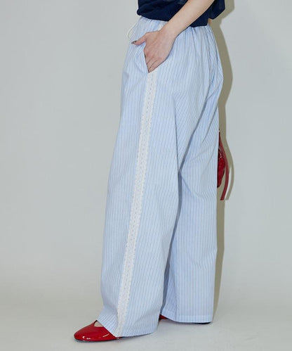 蕾絲線條設計 休閒褲