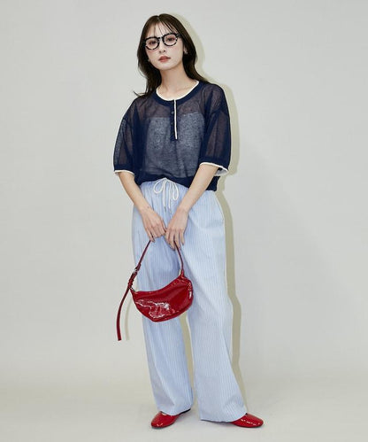 蕾絲線條設計 休閒褲