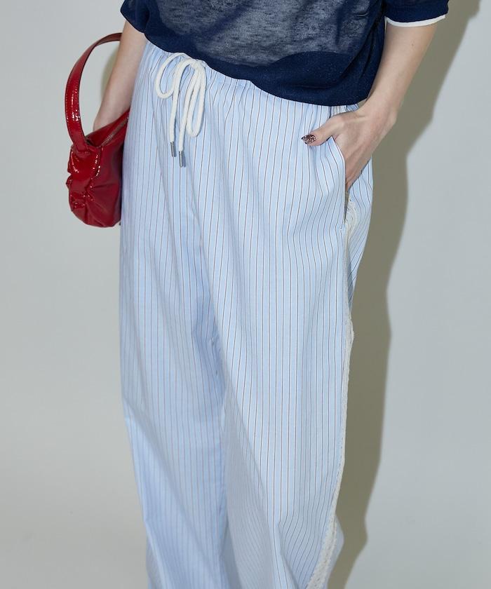 蕾絲線條設計 休閒褲