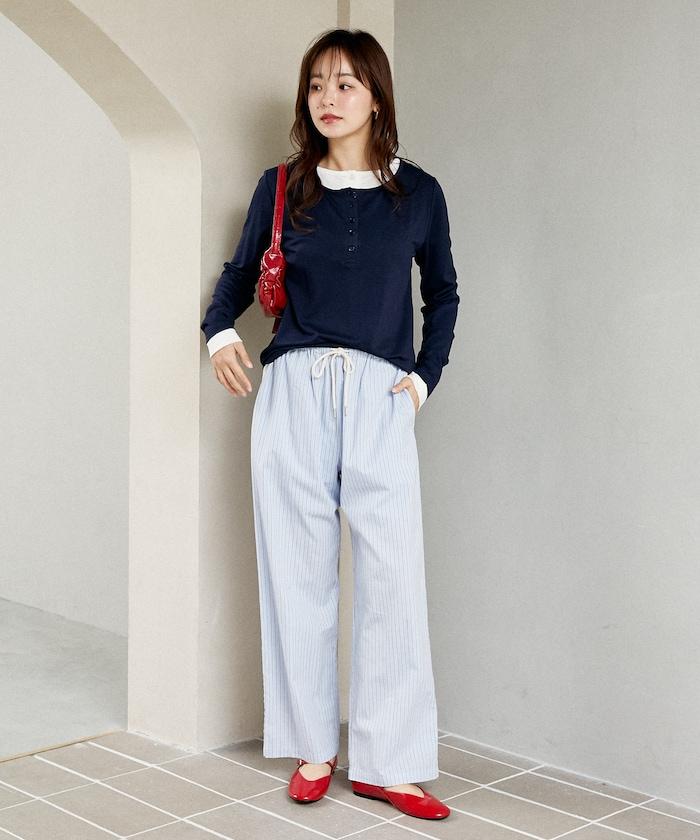 蕾絲線條設計 休閒褲