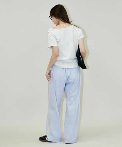 蕾絲線條設計 休閒褲