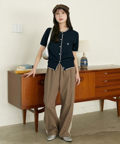 蕾絲線條設計 休閒褲