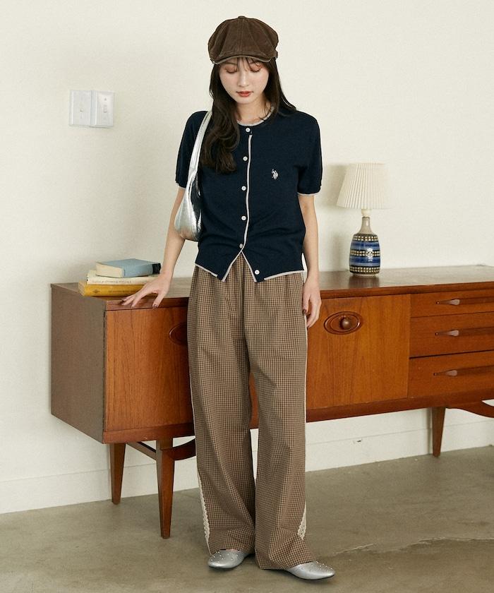 蕾絲線條設計 休閒褲