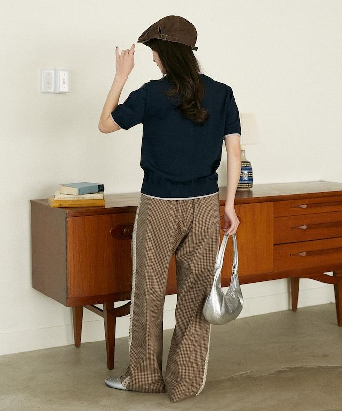 蕾絲線條設計 休閒褲