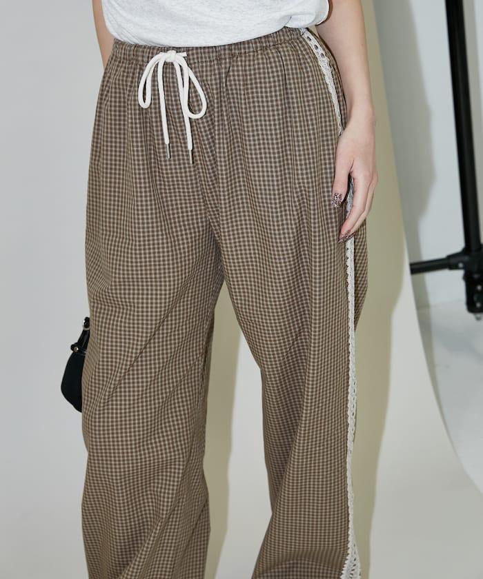 蕾絲線條設計 休閒褲