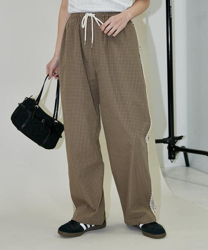 蕾絲線條設計 休閒褲