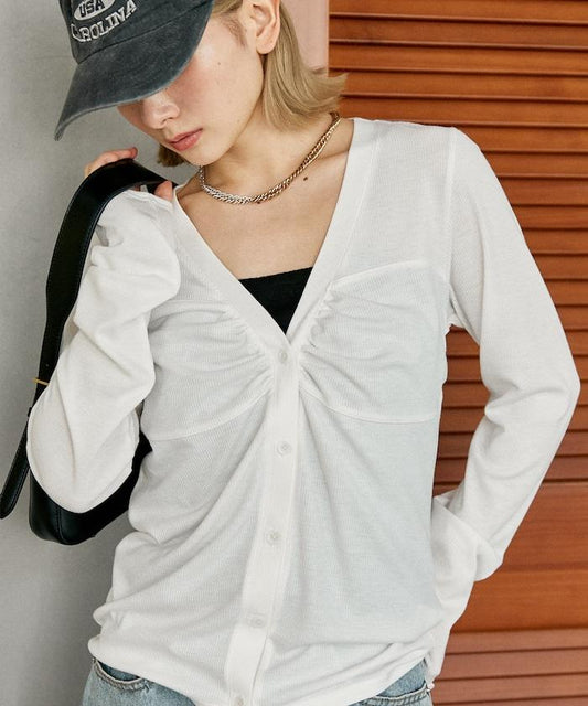 層次感 V領 針織開衫