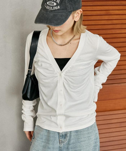 層次感 V領 針織開衫