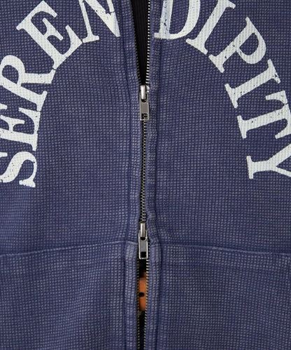 男女同款 華夫格紋 拉鍊設計 連帽衛衣