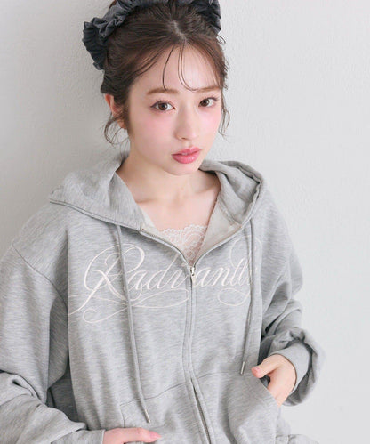 下襬荷葉邊 拉鍊設計 連帽外套