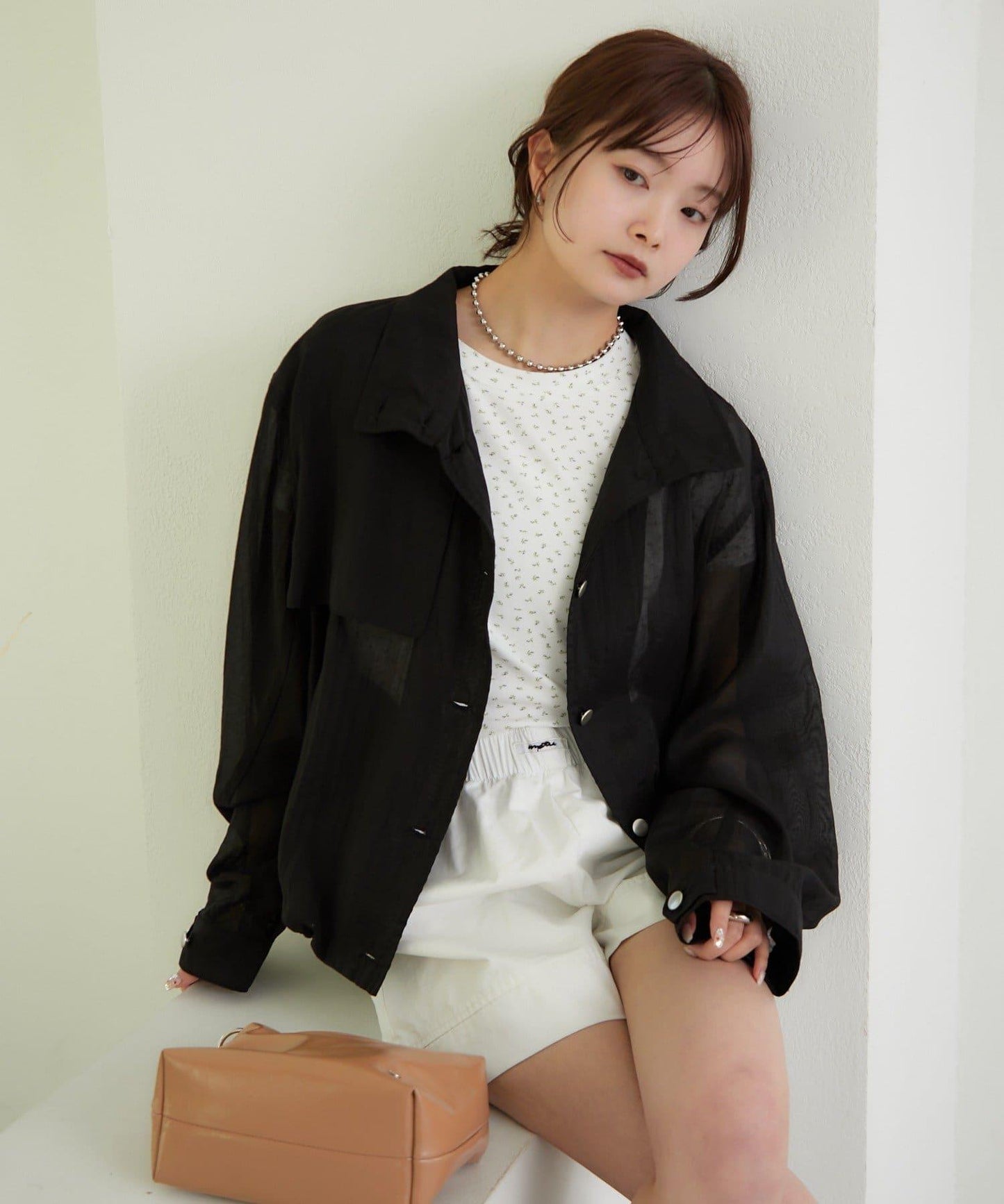 透視風衣短外套