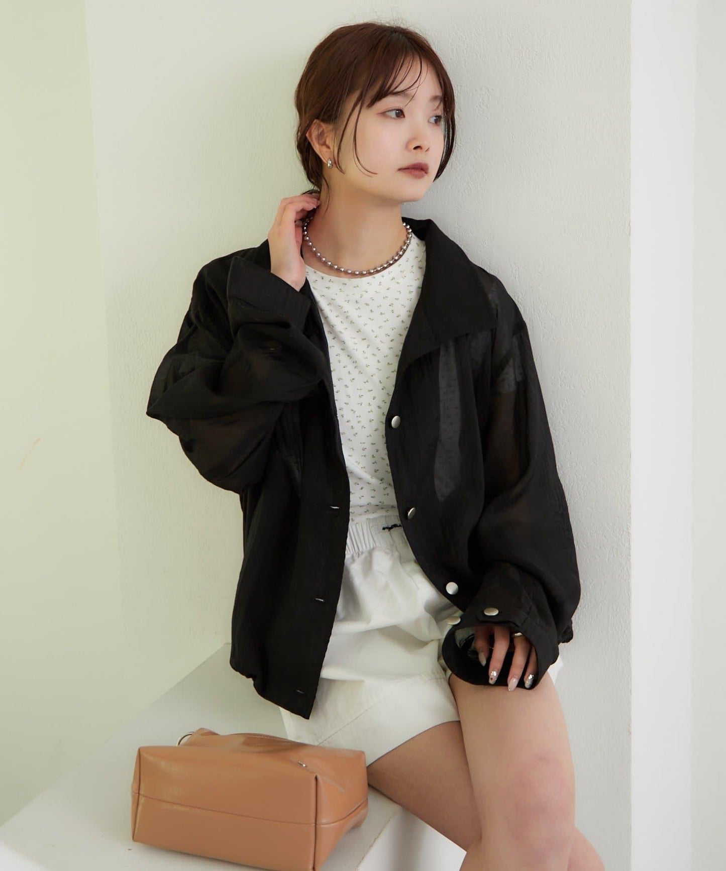 透視風衣短外套