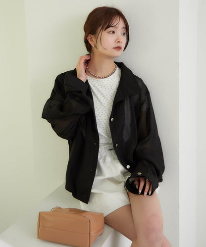 透視風衣短外套