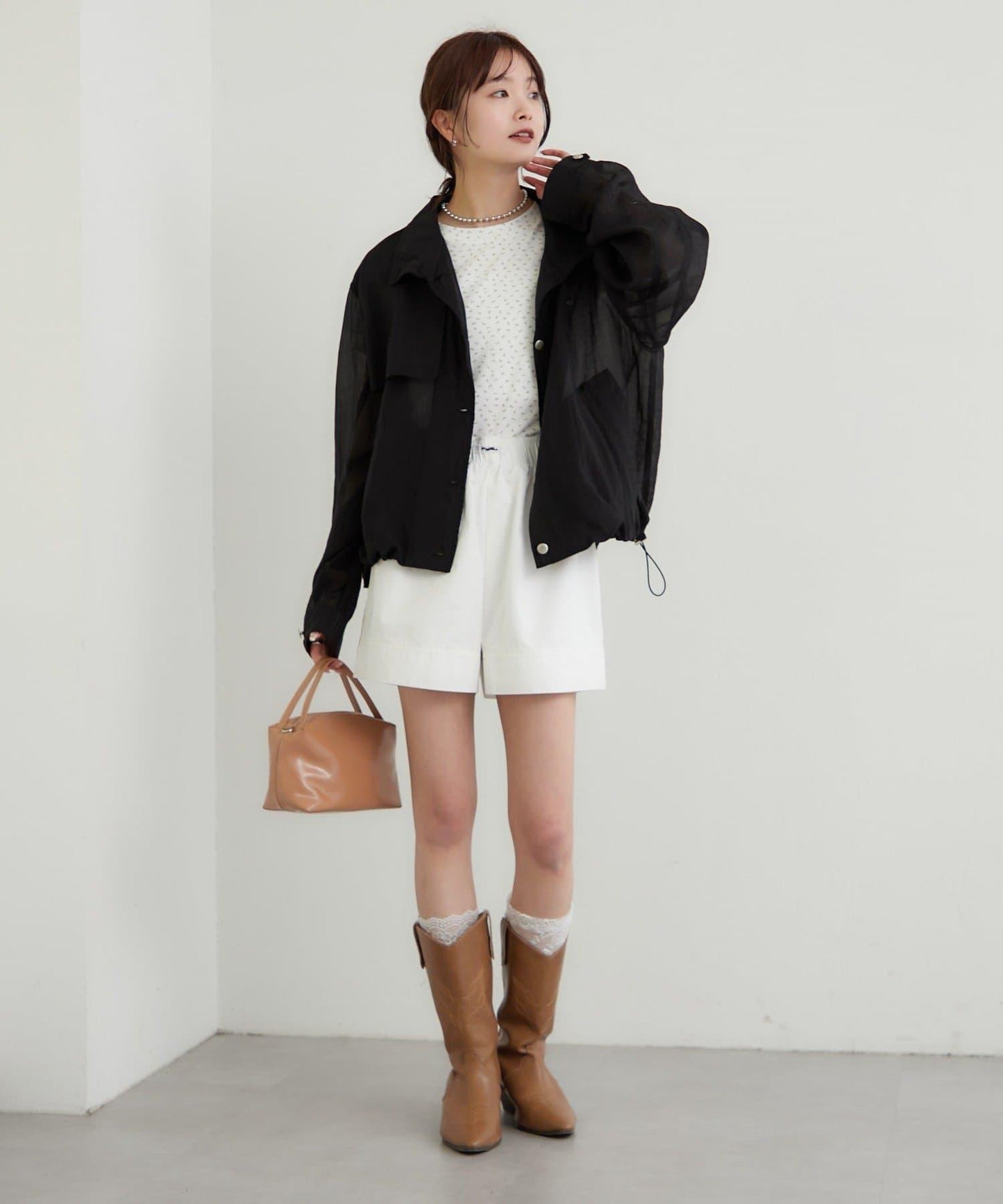 透視風衣短外套