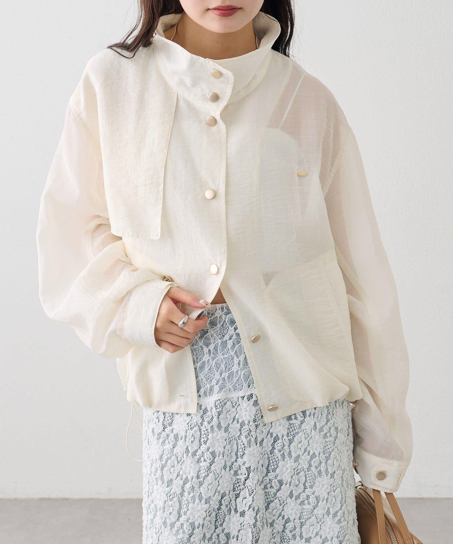 透視風衣短外套