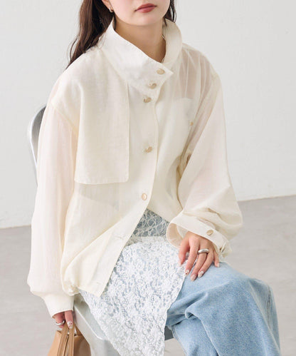 透視風衣短外套