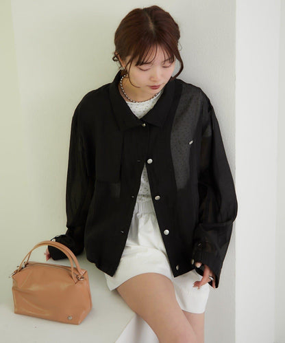 透視風衣短外套