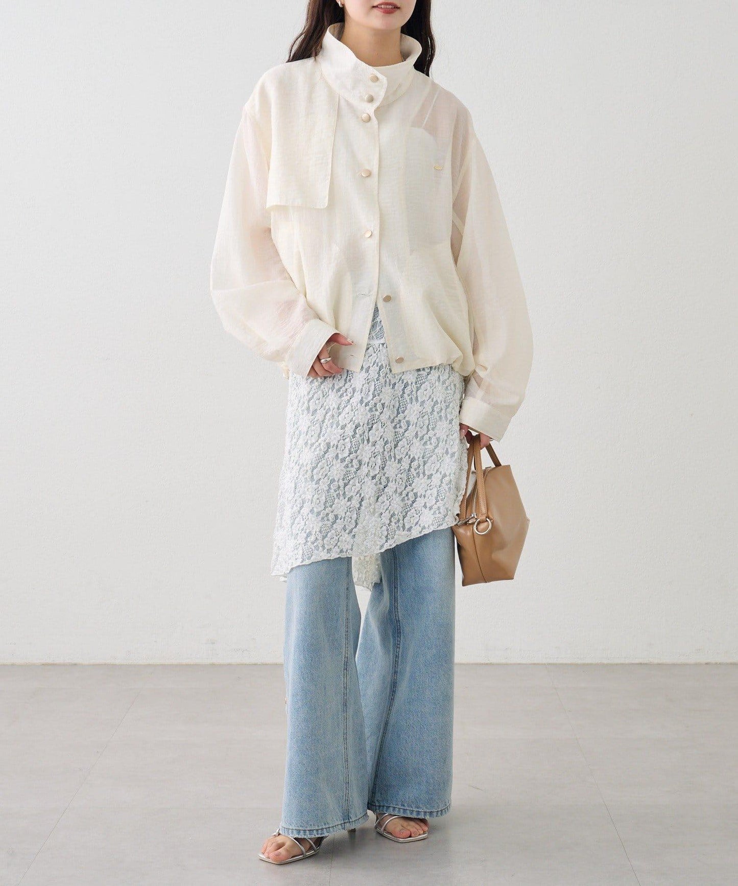 透視風衣短外套