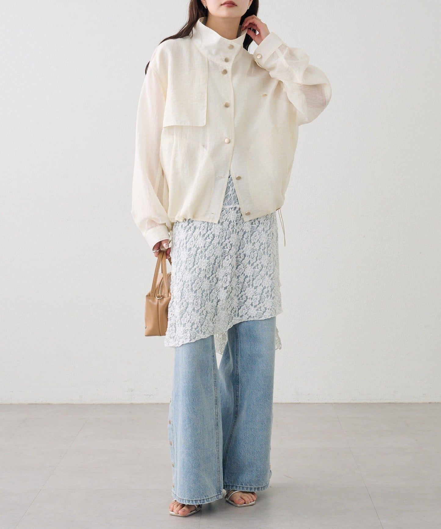 透視風衣短外套