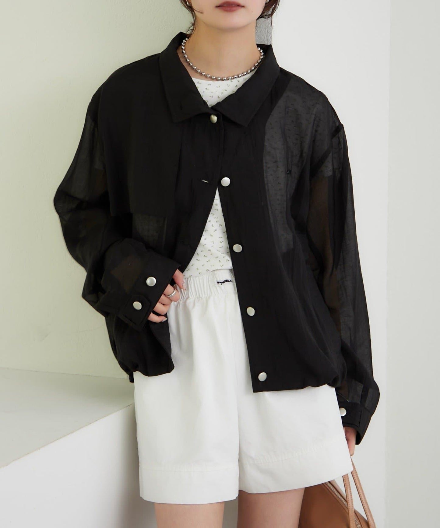 透視風衣短外套