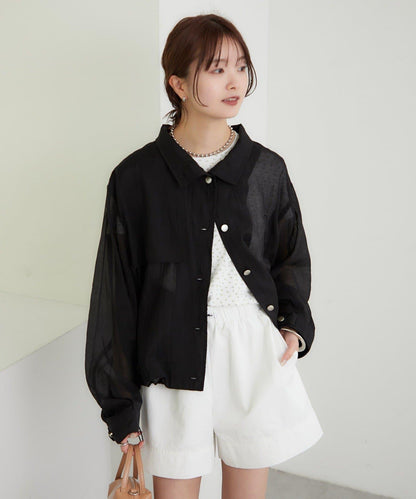 透視風衣短外套