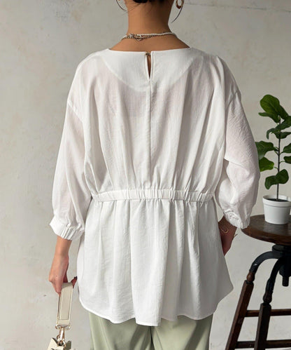 褶襉荷葉擺設計 長款上衣