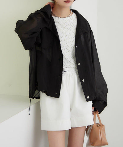 透視風衣短外套