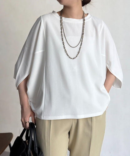 梨地面料闊袖套頭上衣