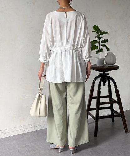 褶襉荷葉擺設計 長款上衣