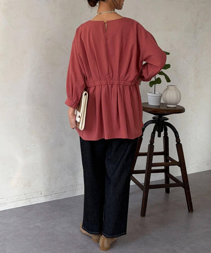 褶襉荷葉擺設計 長款上衣