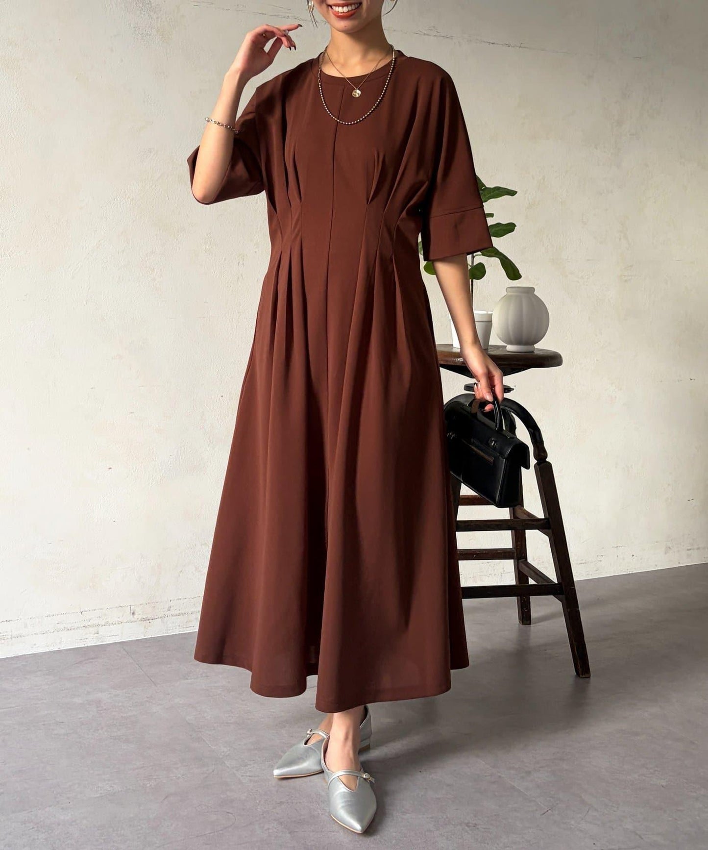 褶皺設計 連衣裙