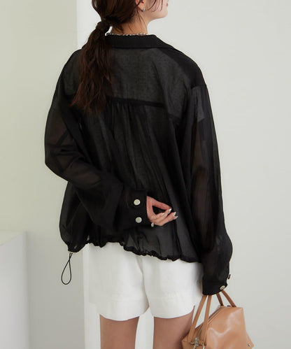 透視風衣短外套