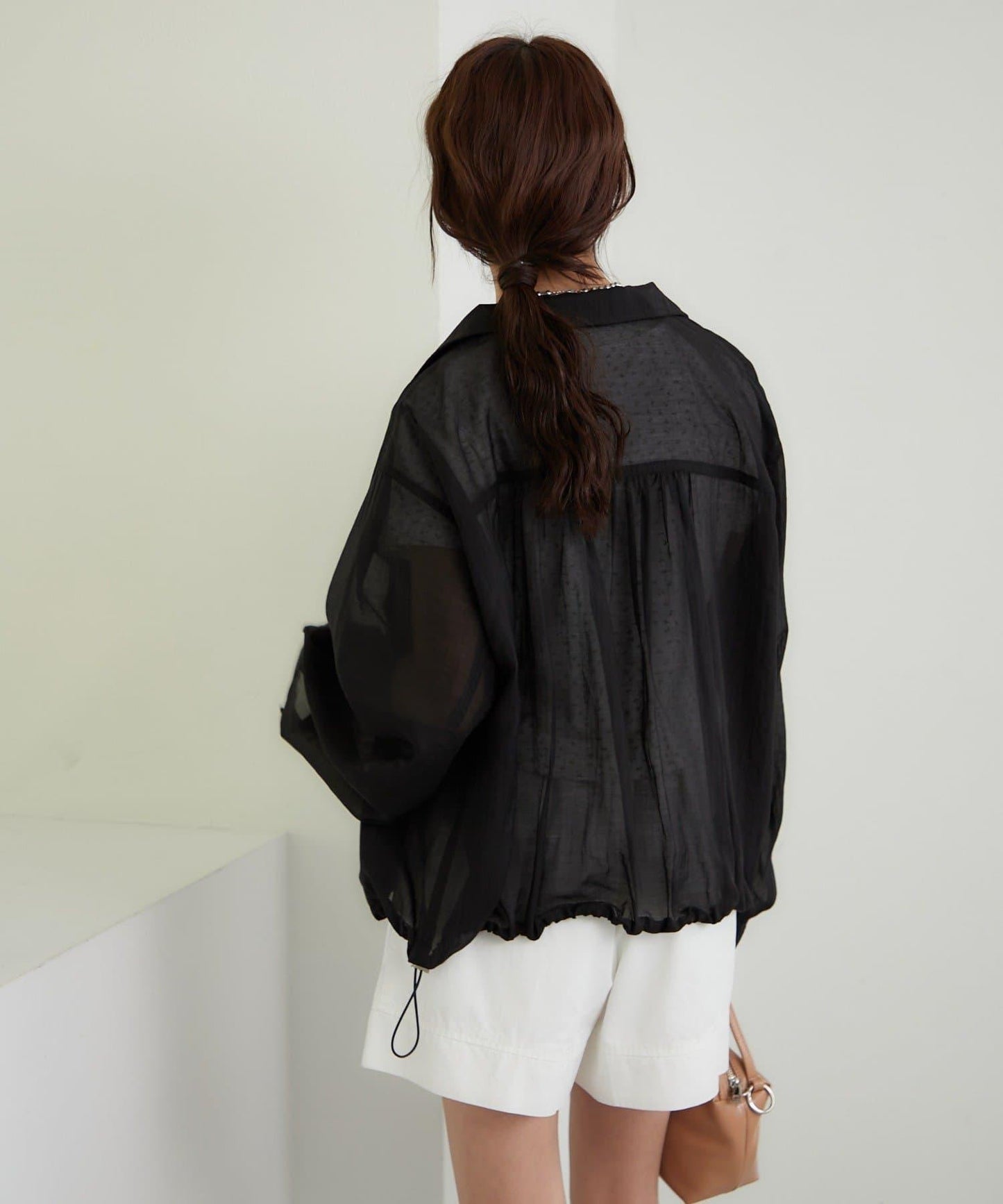 透視風衣短外套