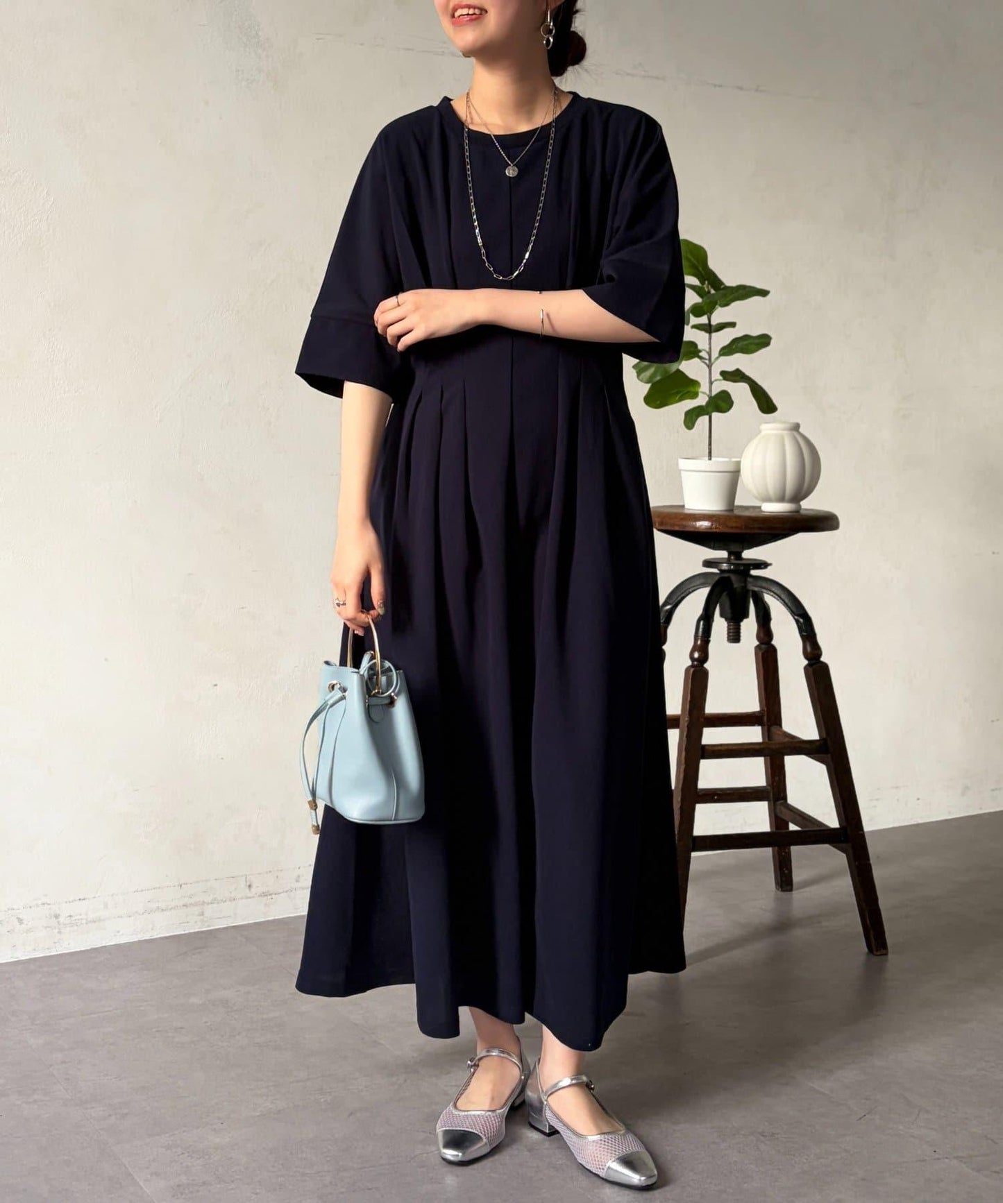 褶皺設計 連衣裙