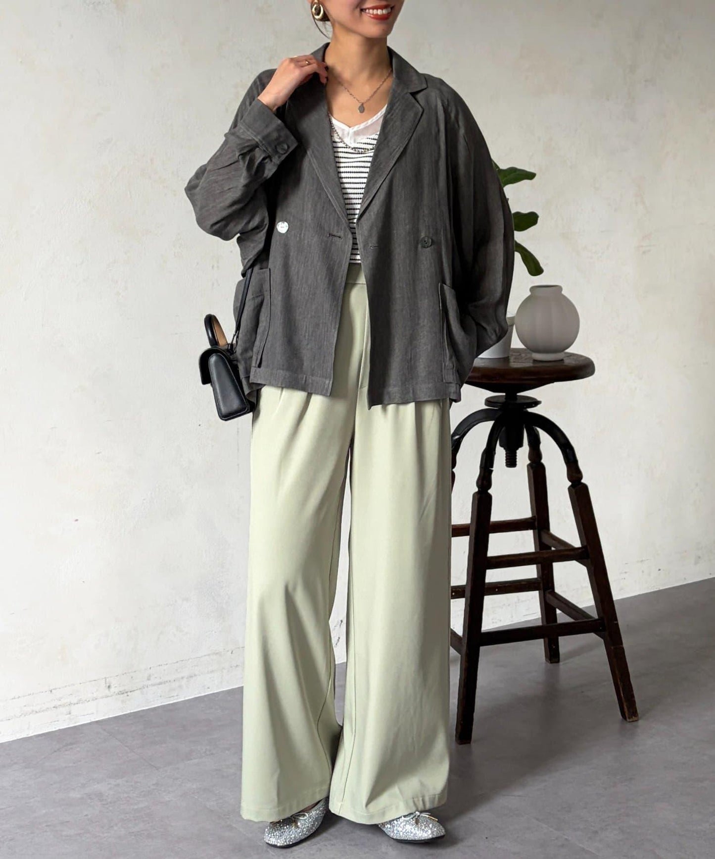 透視牛仔西裝外套