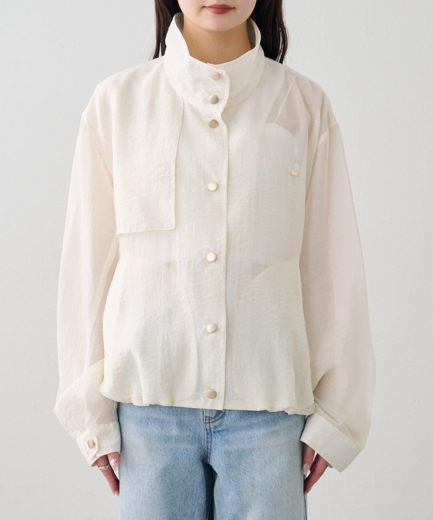 透視風衣短外套