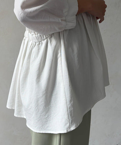 褶襉荷葉擺設計 長款上衣