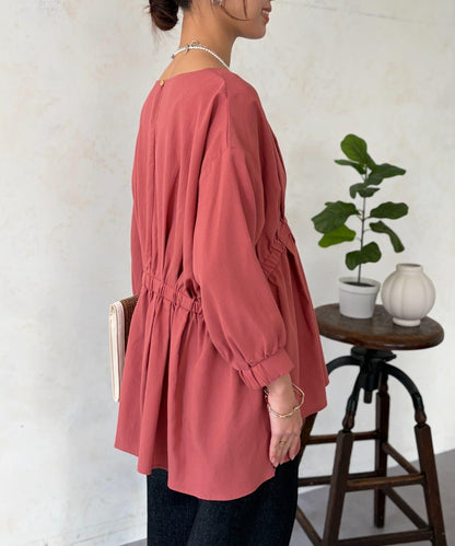 褶襉荷葉擺設計 長款上衣