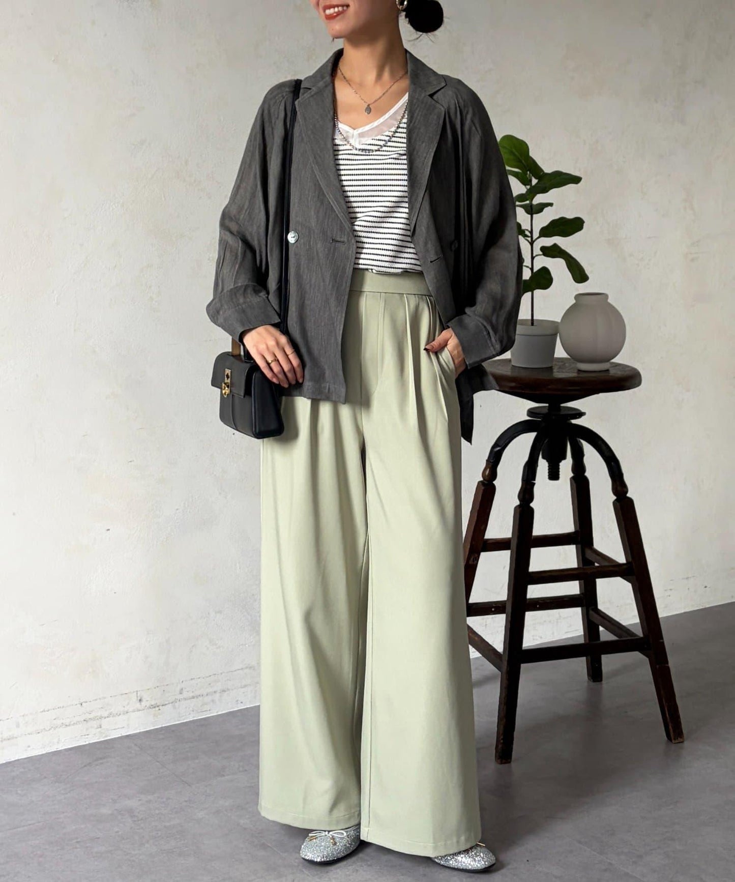 透視牛仔西裝外套