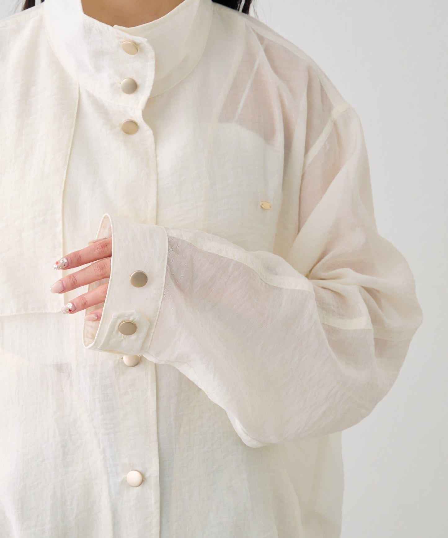 透視風衣短外套