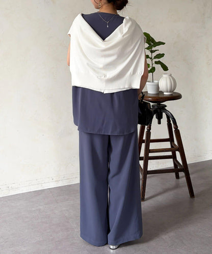 開領襯衫×休閒褲套裝