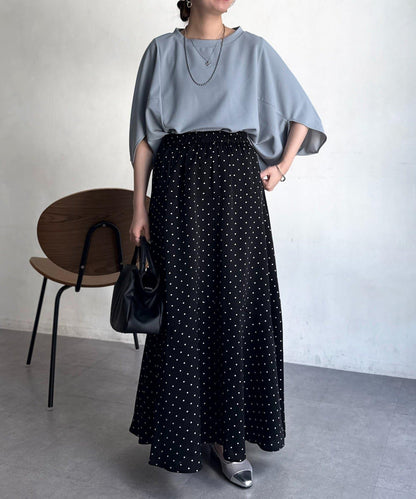 梨地面料闊袖套頭上衣